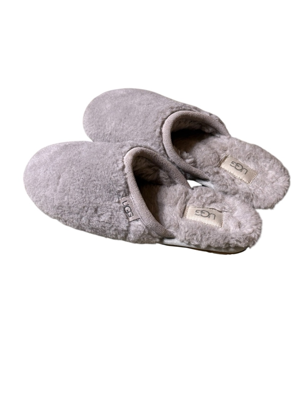UGG Fluffette Gray Slipper Womens Sz 8 Shearling Wool Slip On House Shoes